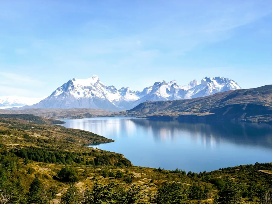 Snow-capped mountains in Patagonia, Chile