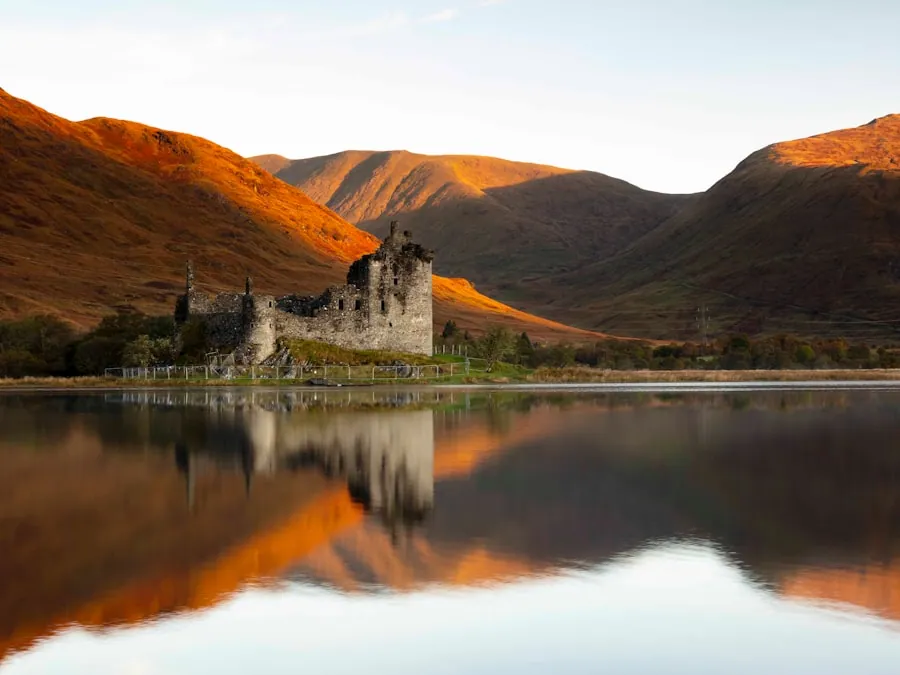 A castle on a loch in the Scottish Highlands