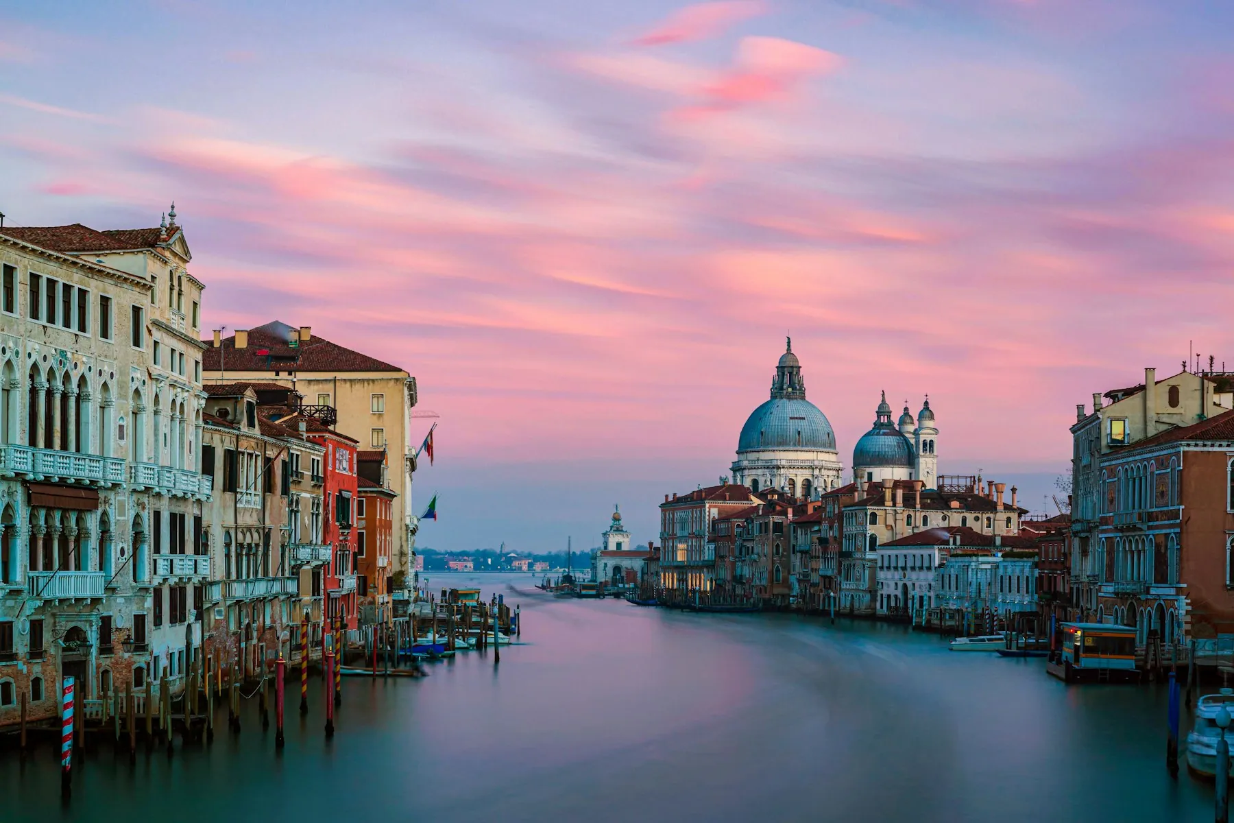 The Grand Canal in Venice at sunset